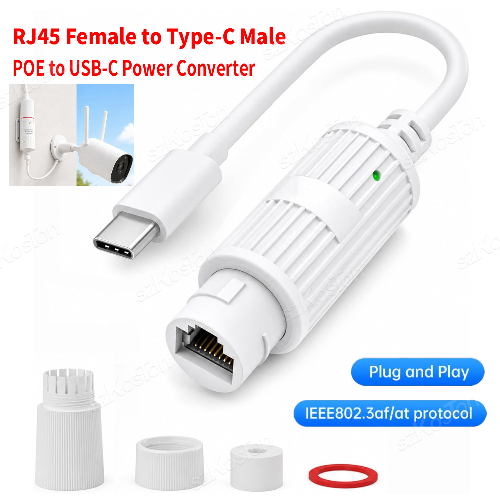 Outdoor Power Adapter Usb C - Convertitore di Alimentazione POE a USB-C,